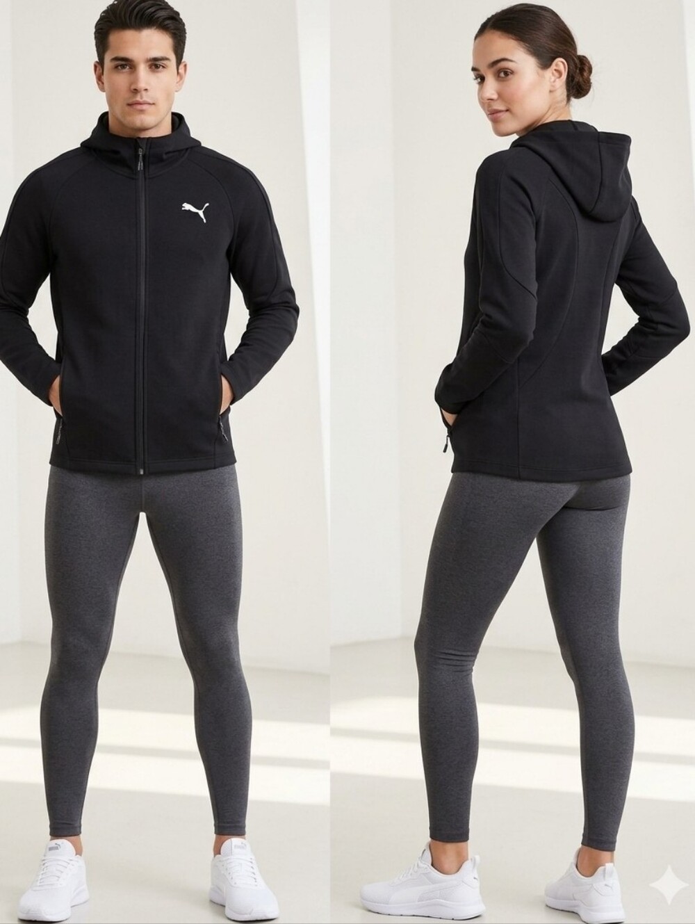 PUMA Evostripe Full-Zip Hoodie Jacket Black Unisex Small